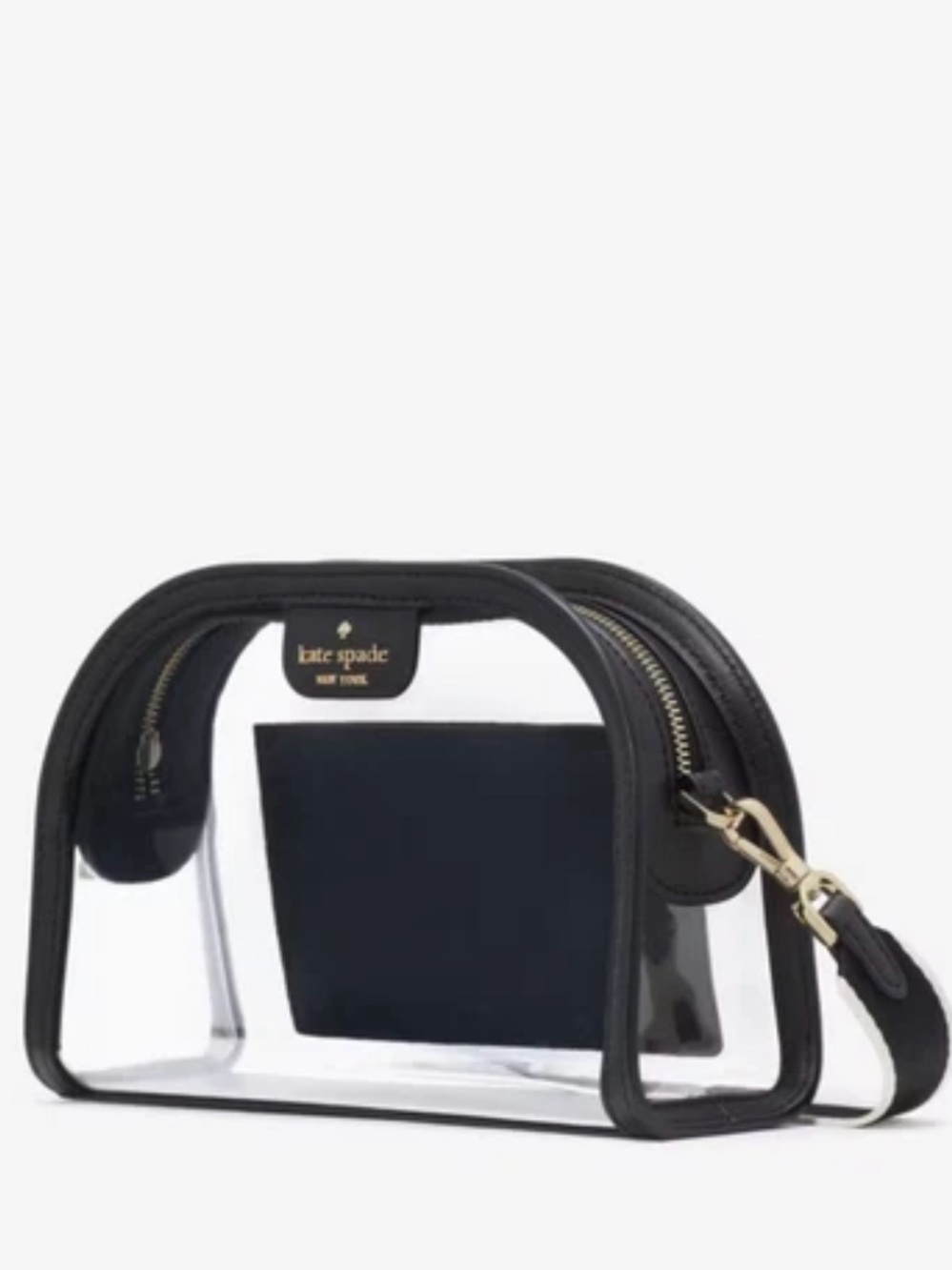 Kate Spade Clare Clear Small Dome Crossbody Bag Black Multi Stadium Bag NWT - Picture 14 of 16